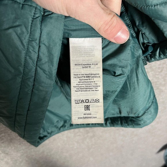 Fjallraven Expedition X-Latt Jacket Womens Large Green Lightweight Puffer Zip - Picture 7 of 13